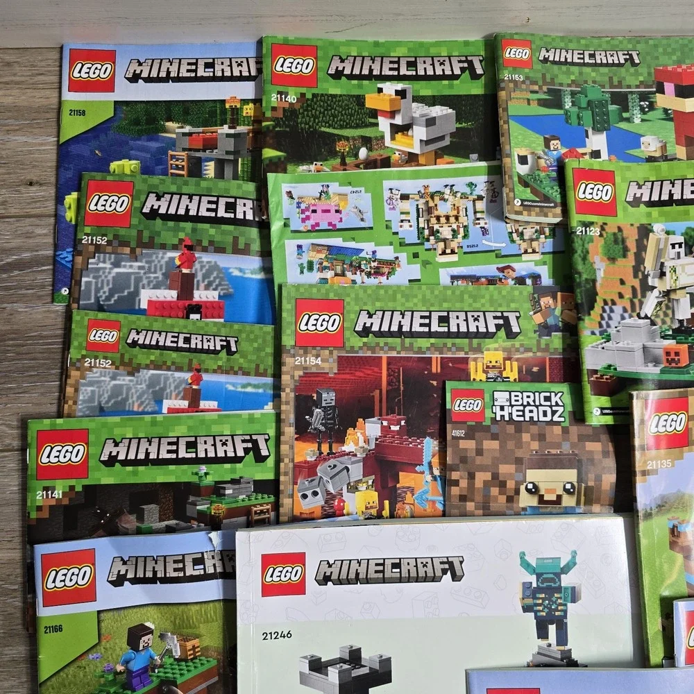 Lego Minecraft Manuals Bundle 10+ Manuals